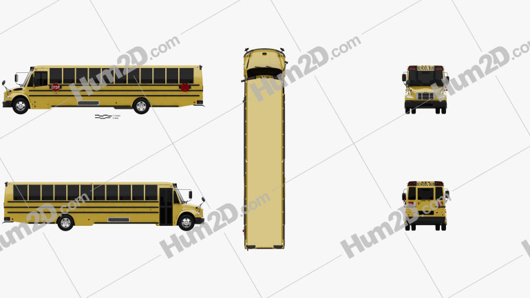 Thomas Saf-T-Liner C2 School Bus 2012 PNG Clipart