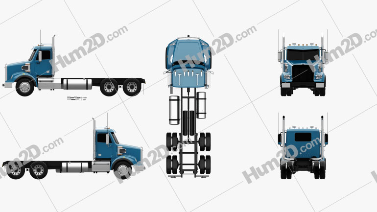 Freightliner 122SD Chassis Truck 2013 Blueprint