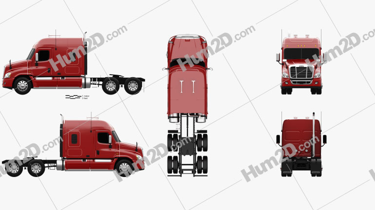 Freightliner Cascadia XT Tractor Truck 2007 Clipart Image