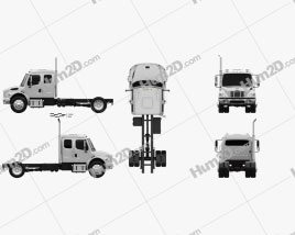 Freightliner M2 Extended Cab Chassis Truck 2014 clipart