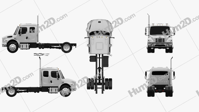 Freightliner M2 Extended Cab Chassis Truck 2014 PNG Clipart