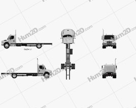 Freightliner M2 106 Day Cab Chassis Truck 2014 clipart