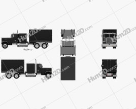 Freightliner FLC120 Box Truck 1989 clipart