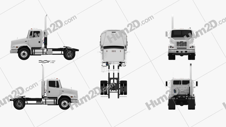 Freightliner FL112 Caminhão trator 2-eixos 2003 Blueprint