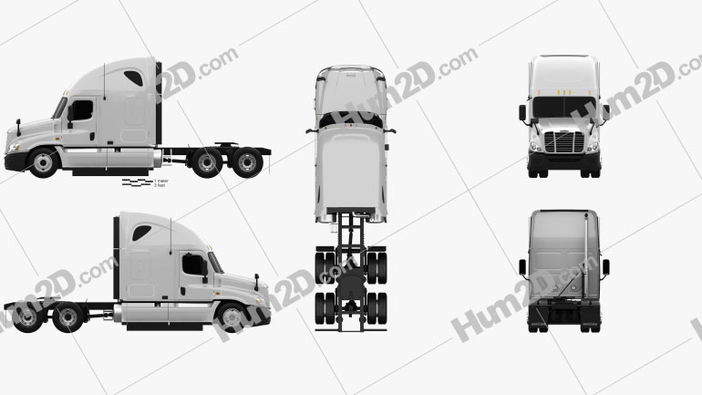 Freightliner Cascadia Sleeper Cab Tractor Truck 2007 clipart