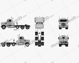 Freightliner 122SD SF Day Cab Tractor Truck 4-axle 2017 clipart