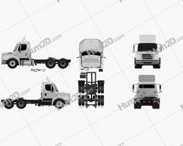 Freightliner M2 112 Day Cab Tractor Truck 3-axle 2011 clipart