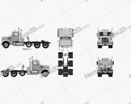 Freightliner 122SD SF Day Cab Tractor Truck with HQ interior 2017 clipart