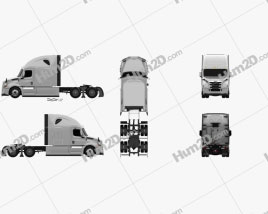 Freightliner Cascadia 126BBC 72 Cabine dorminhoca Raised Roof AeroX Caminhão trator 2018 clipart