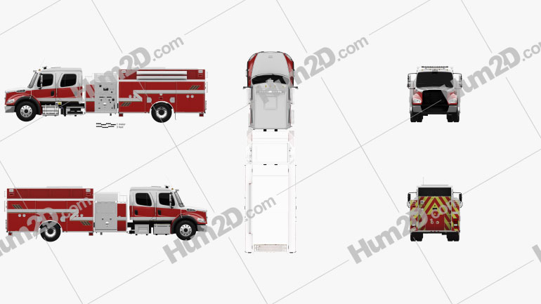 Freightliner M2 106 Crew Cab Fire Truck 2017 Blueprint