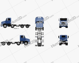 Freightliner Columbia Camiões Chassi 4-eixos 2018 clipart