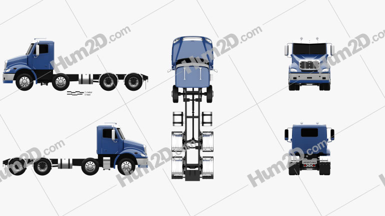 Freightliner Columbia Fahrgestell LKW 4-Achs 2018 clipart