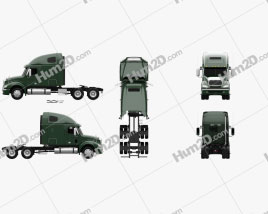 Freightliner Columbia Sleeper Cab Raised Roof Tractor Truck 2009 clipart