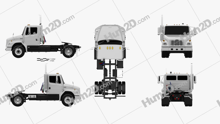 Freightliner FL70 Tractor Truck 2003 Clipart Image