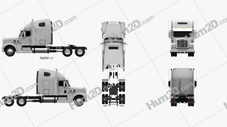 Freightliner Coronado Sleeper Cab Tractor Truck 2009 Clipart Image