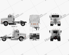 Freightliner FLD 112 Day Cab Tractor Truck 2002 clipart
