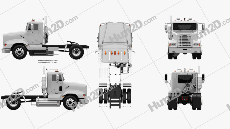 Freightliner FLD 112 Day Cab Tractor Truck 2002 PNG Clipart
