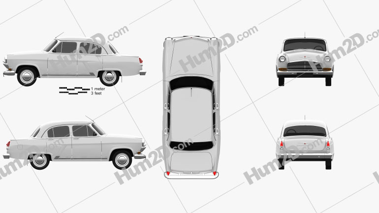 GAZ 21 Volga 1962 car clipart
