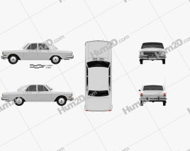 GAZ 24 Volga 1967 car clipart