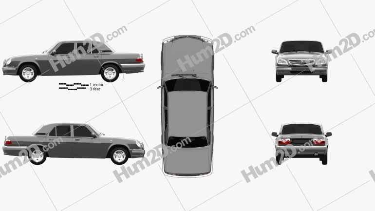 GAZ 31105 Volga 2005 car clipart