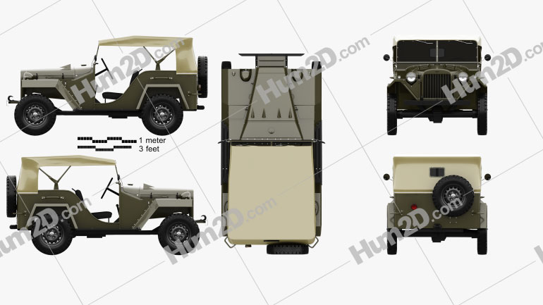 GAZ-67 1943 car clipart