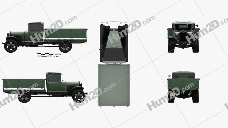 GAZ-AA Flatbed Truck 1932 Blueprint