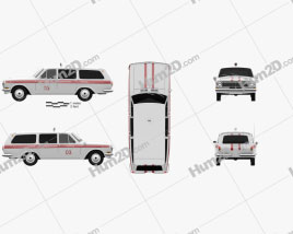 GAZ 24 Volga Ambulância 1967 car clipart