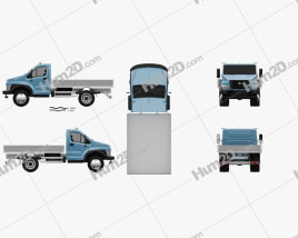 GAZ GAZon NEXT (C41R11) Flatbed Truck 2014 clipart