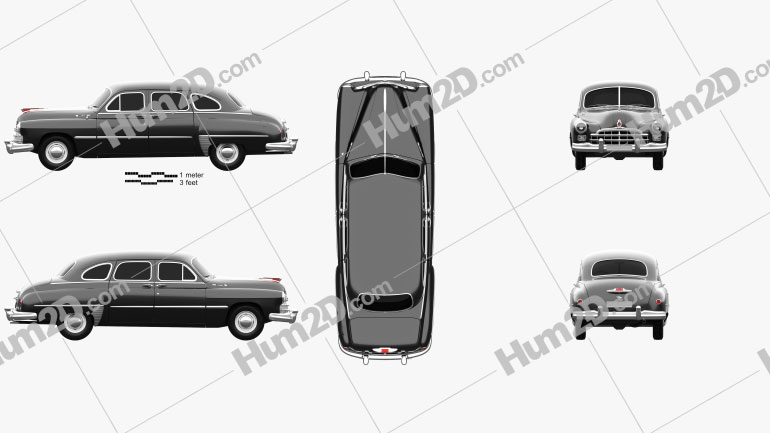 GAZ 12 ZIM 1950 car clipart