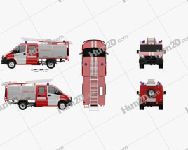 GAZ Gazelle Next Caminhão de bombeiros 2017 clipart