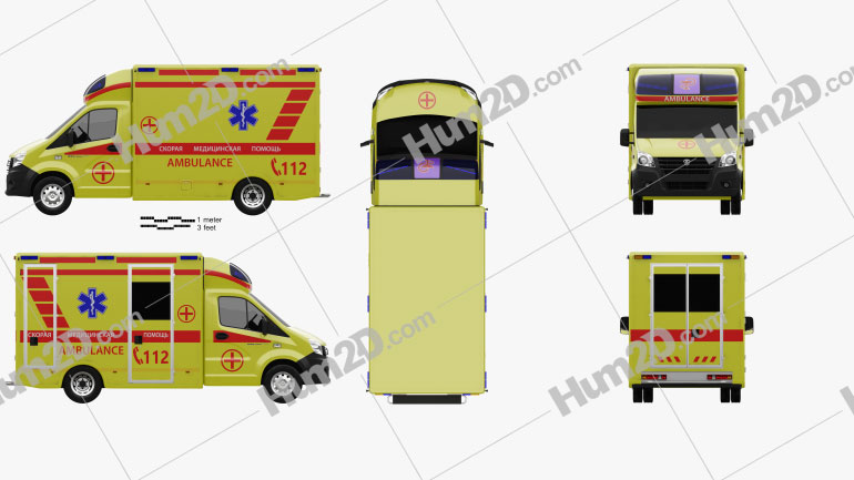 GAZ Gazelle Next Ambulance 2017 Clipart Image