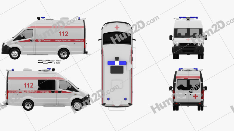 GAZ Gazelle Next Krankenwagen Luidor 2018 clipart