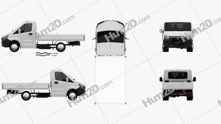 GAZ Gazelle Next Single Cab Flatbed 2020 Blueprint