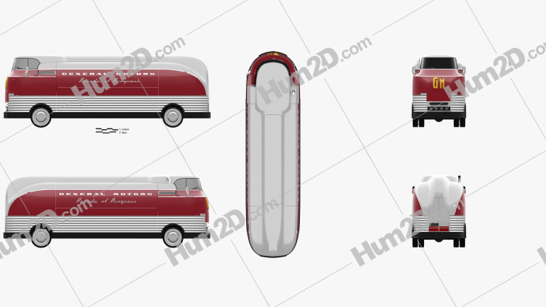 GM Futurliner Bus 1940 clipart