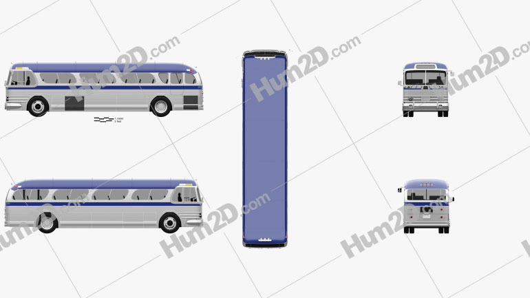 GM PD-4104 bus 1953 PNG Clipart