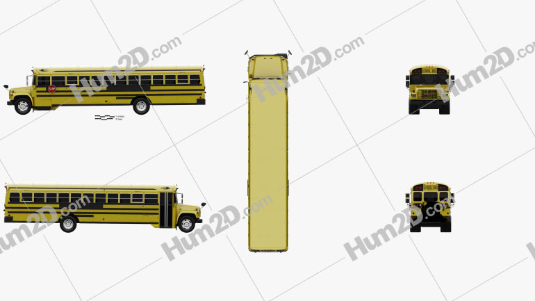 GMC B-Series School Bus 2000 Clipart Image