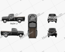 GMC 9300 Pick-up Truck 1952 clipart