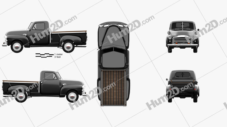 GMC 9300 Pickup Truck 1952 Blueprint