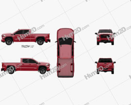 GMC Sierra 1500 Double Cab Standard Box Elevation 2019 car clipart