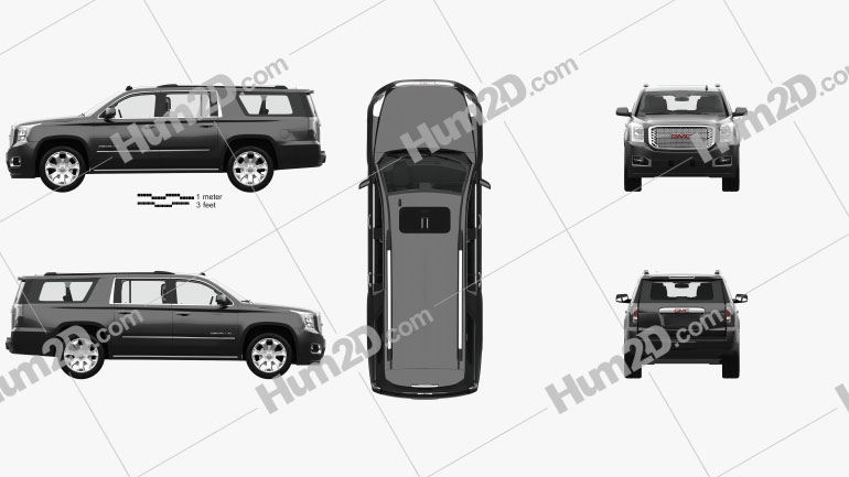 GMC Yukon XL Denali mit HD Innenraum und Motor 2014 car clipart