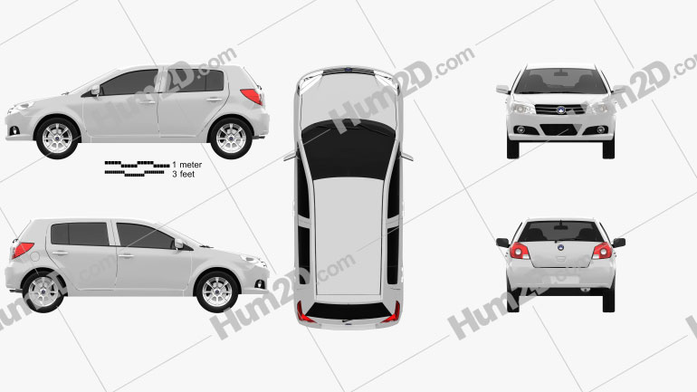 Geely MK hatchback 2009 car clipart