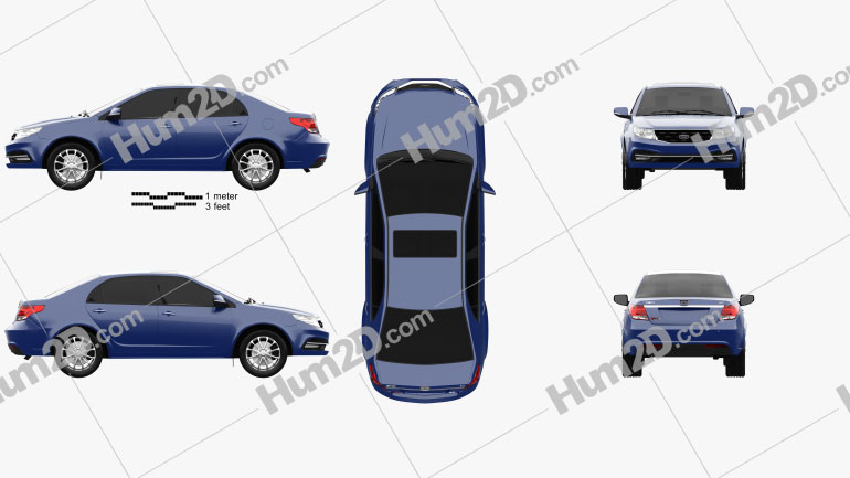 Geely GC7 Vision 2015 car clipart