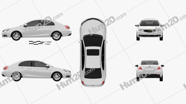 Geely Emgrand EC7 2014 car clipart