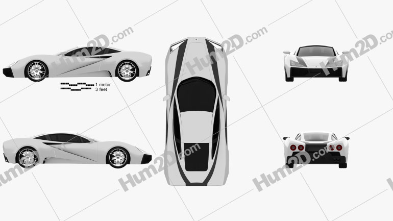 Generic Sport Car 2013 Clipart and Blueprint - Download Electronics ...