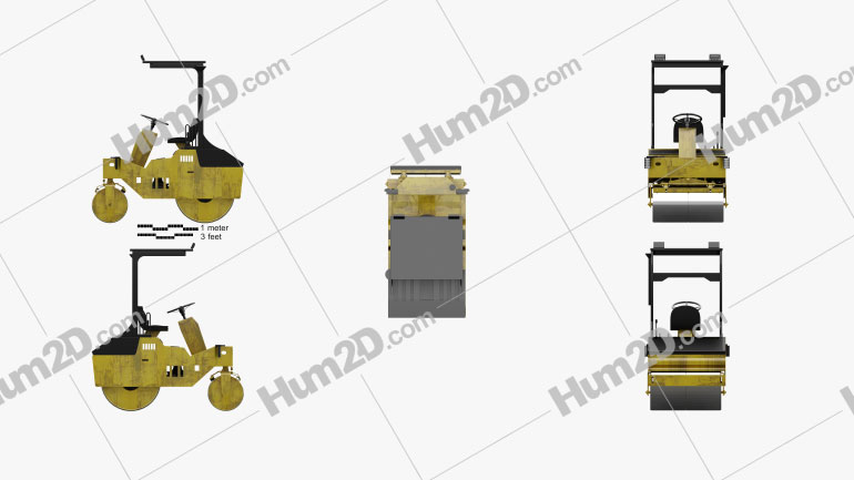Generic Small Asphalt Compactor Tractor clipart