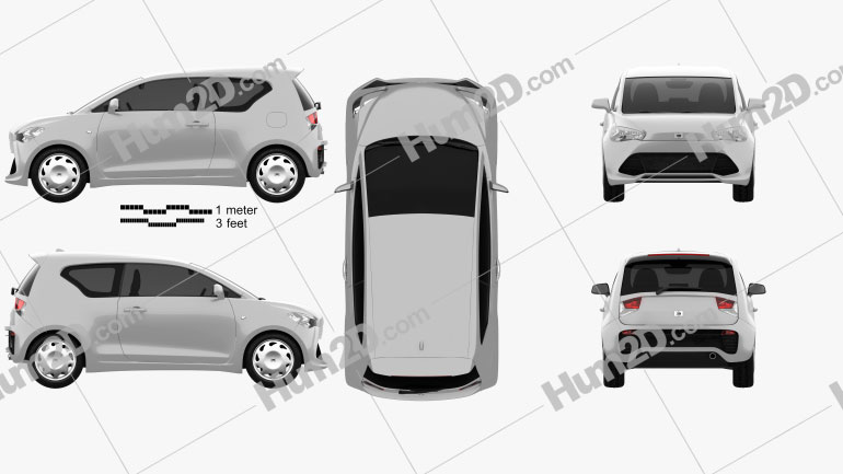 Generic hatchback 3-door 2012 car clipart