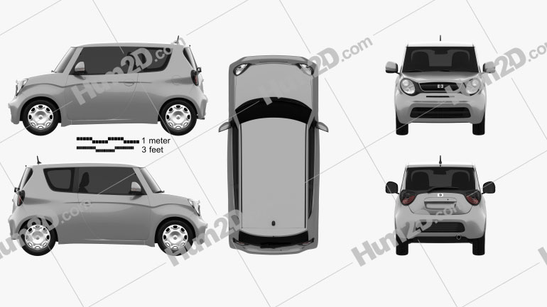 Generic hatchback 3-door 2014 car clipart