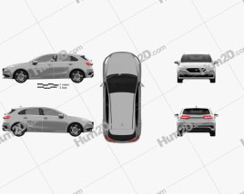 Generic hatchback 5-door 2019 car clipart