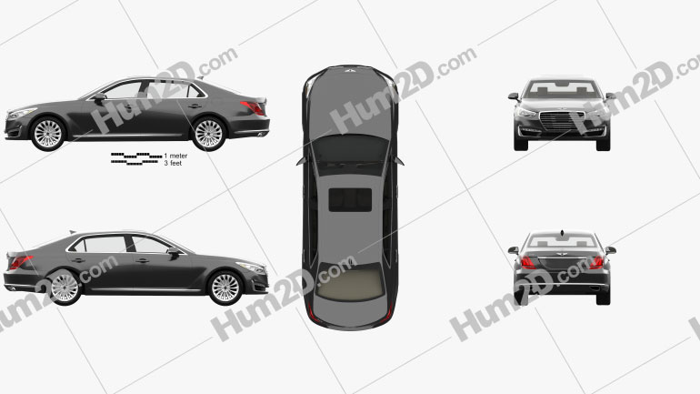 Genesis G90 with HQ interior 2017 car clipart
