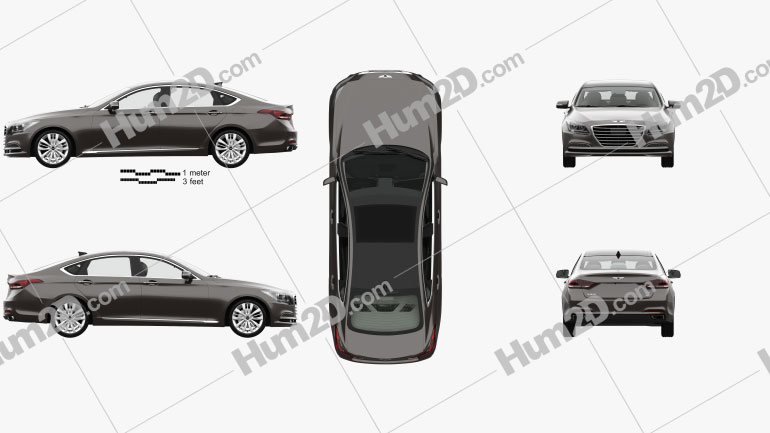 Genesis G80 with HQ interior 2016 car clipart